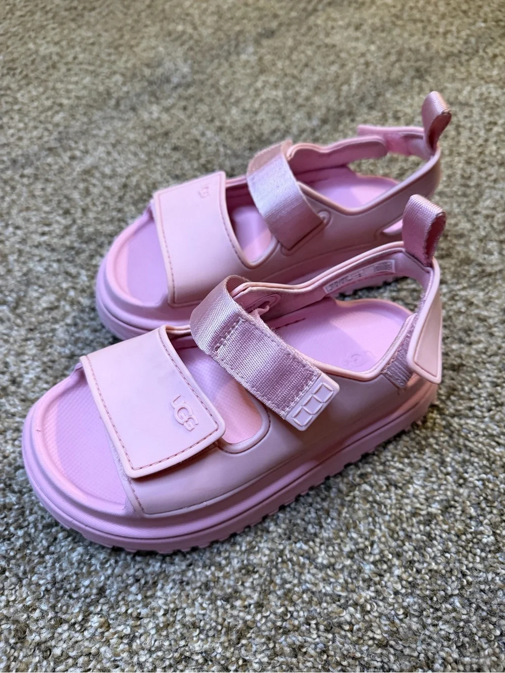 UGG K Goldenglow Pink Strappy Platform Sandals Size 13 Kids